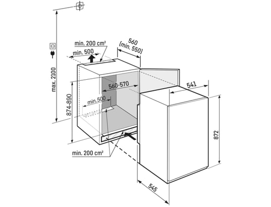 LIEBHERR - Congélateur encastrable armoire IFSD3904-22, Pure, Niche 88 cm, Smartfrost