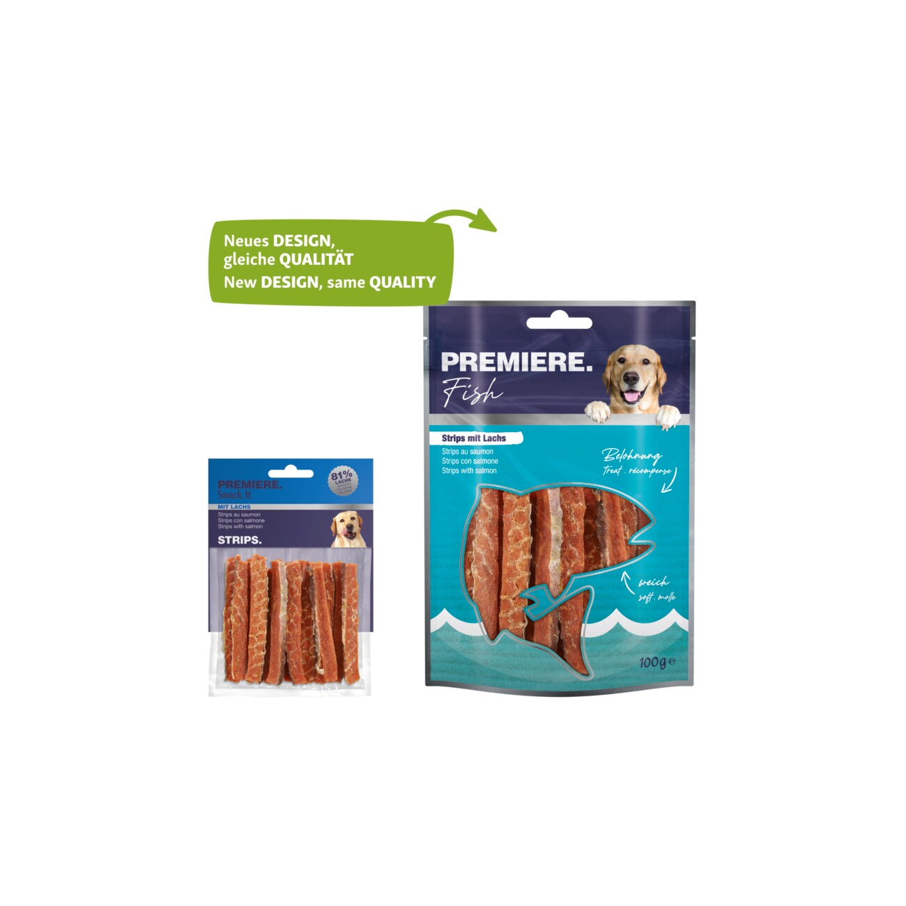 PREMIERE Fish Strips mit Lachs 100g