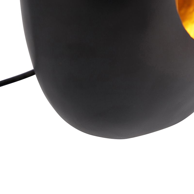 Design tafellamp zwart met gouden binnenkant 36 cm - Cova