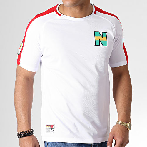Tee Shirt De Sport A Bandes Olive Et Tom New Team 2 Blanc Rouge