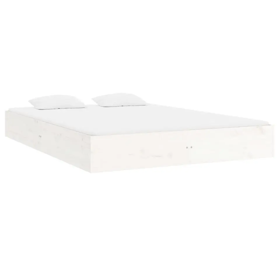 vidaXL - Bed frame pallet - Wit - Massief hout - 120x200 cm