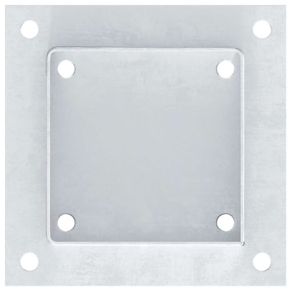 vidaXL Stolpebunner firkantet 4 stk sølv 121x121 mm galvanisert stål