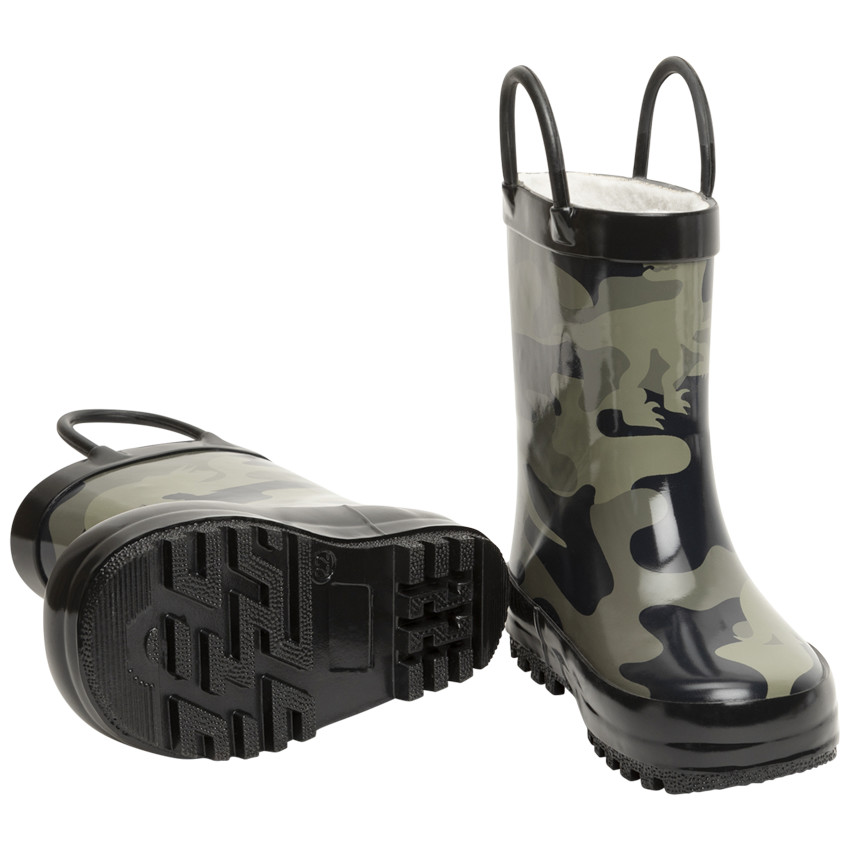 Bottes de pluie motif camouflage print dinosaure pour enfant garçon