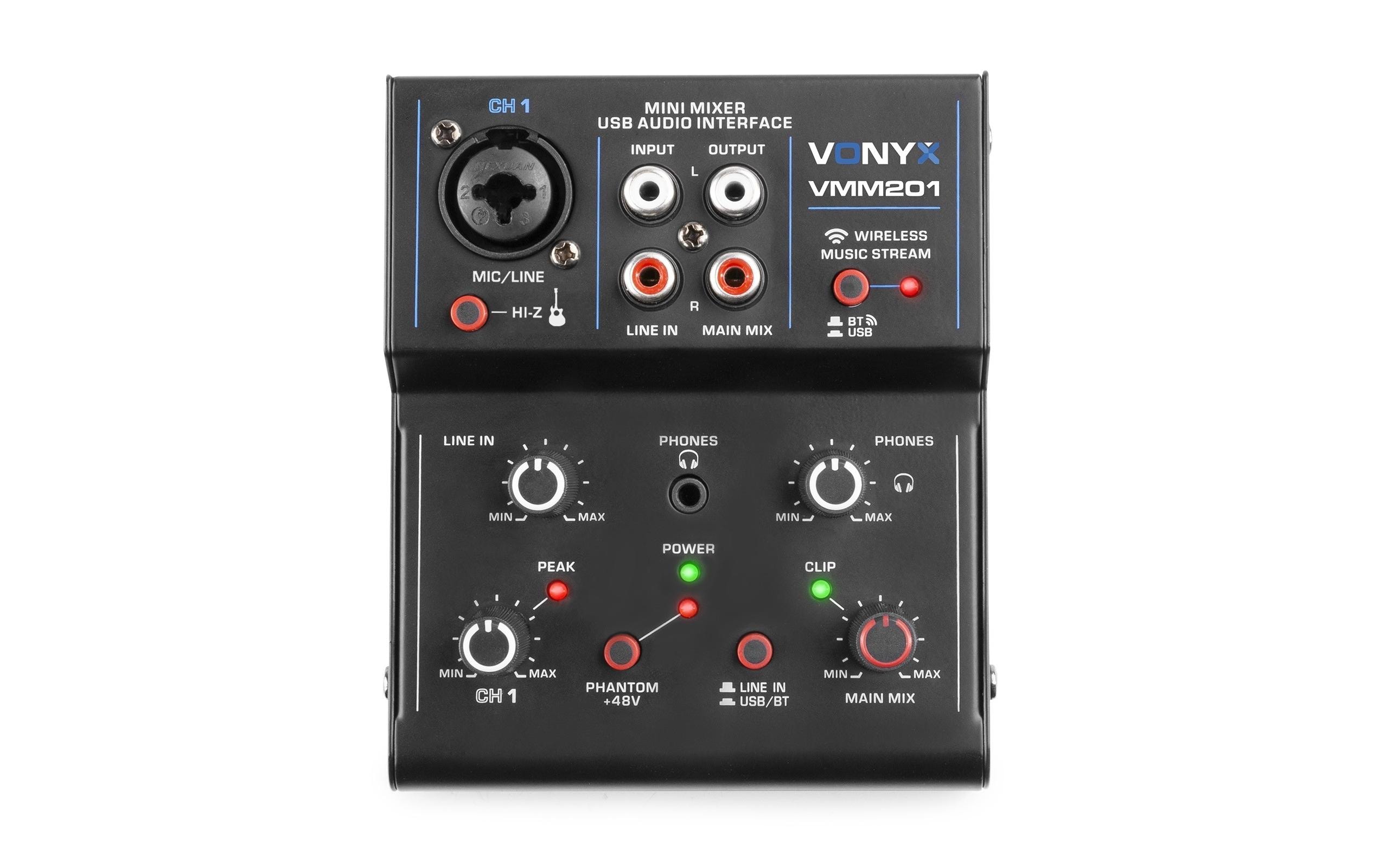 Mischpult VMM201Kompakter Musikmixer mit USB-Audioschnittstelle