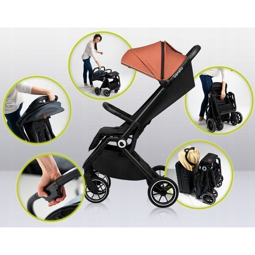 Stroller Cloe Brown Rust - Ecru