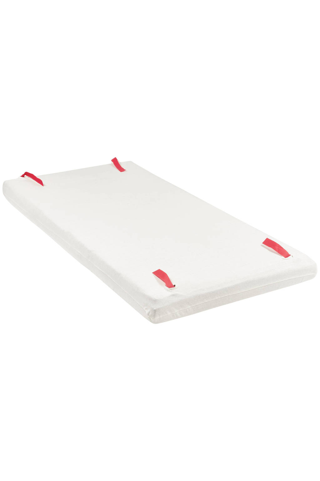 katoenen jersey matrashoes DeLuxe voor campingbed 60x120cm offwhite
