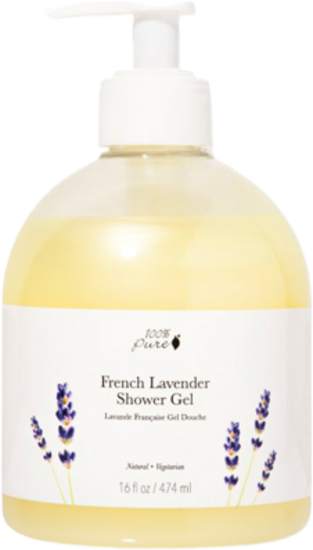 100% Pure  Shower Gel Big, French Lavender (474 ml)