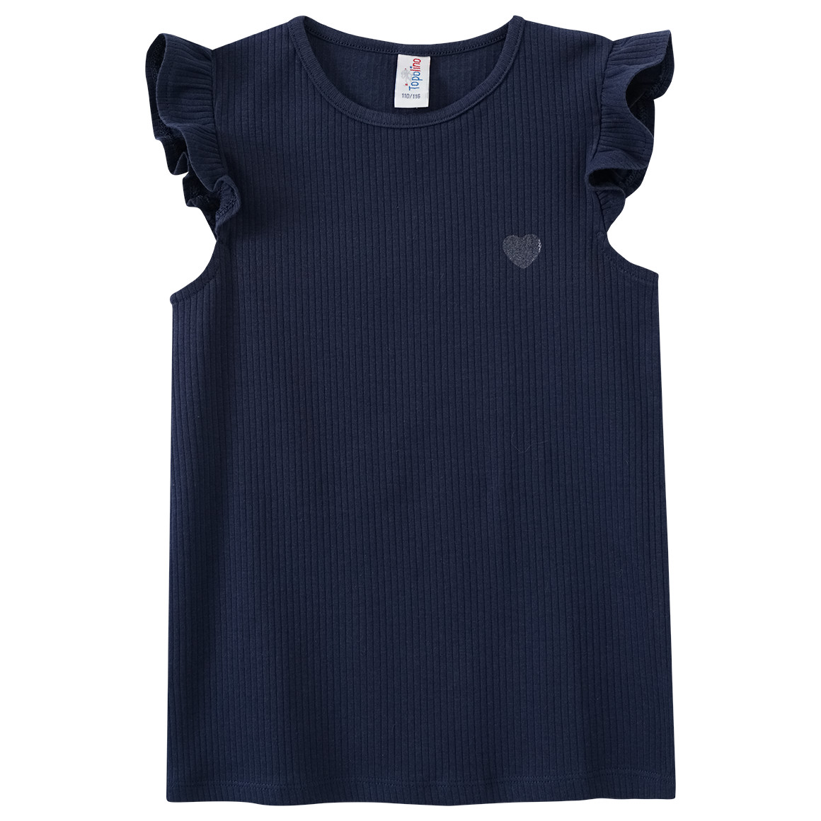 Topolino Mädchen T-Shirt mit Ripp-Struktur dunkelblau