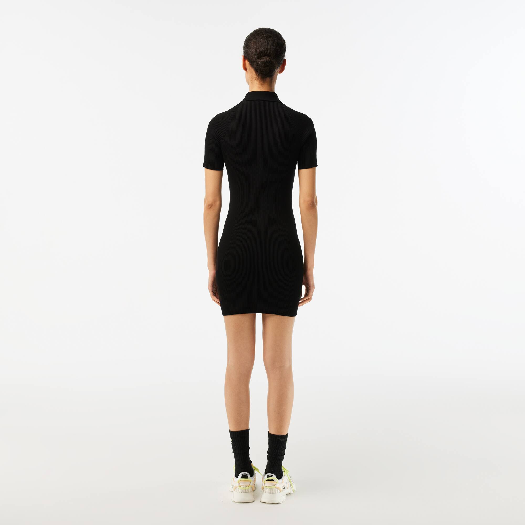 Damen LACOSTE Polokleid mit Strick-Details Kleider & Röcke - Schwarz - Lacoste - Damen