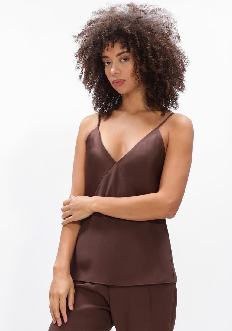 bruine forte forte top envers satin slip top