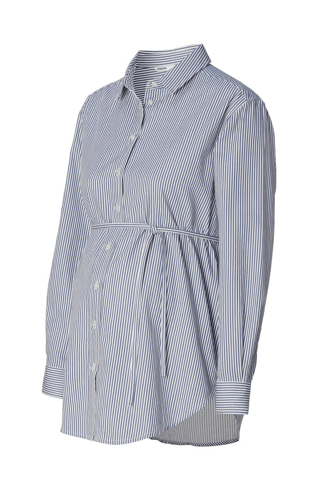 Noppies gestreepte zwangerschaps- en voedingsblouse Arles blauw/wit
