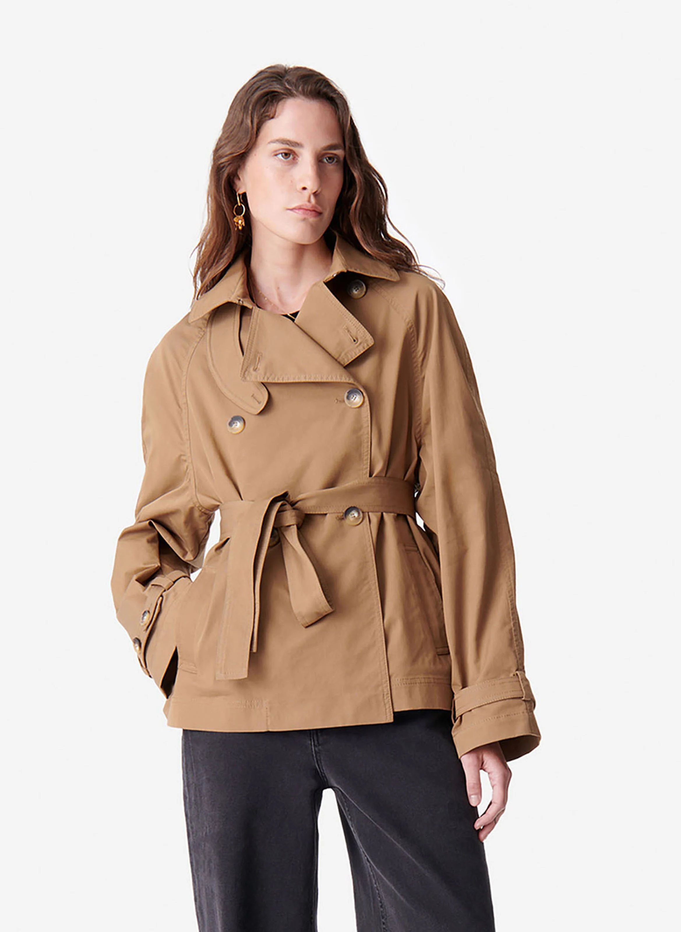 DUBLIN - Trench double boutonnage en coton mélangé | Beige
