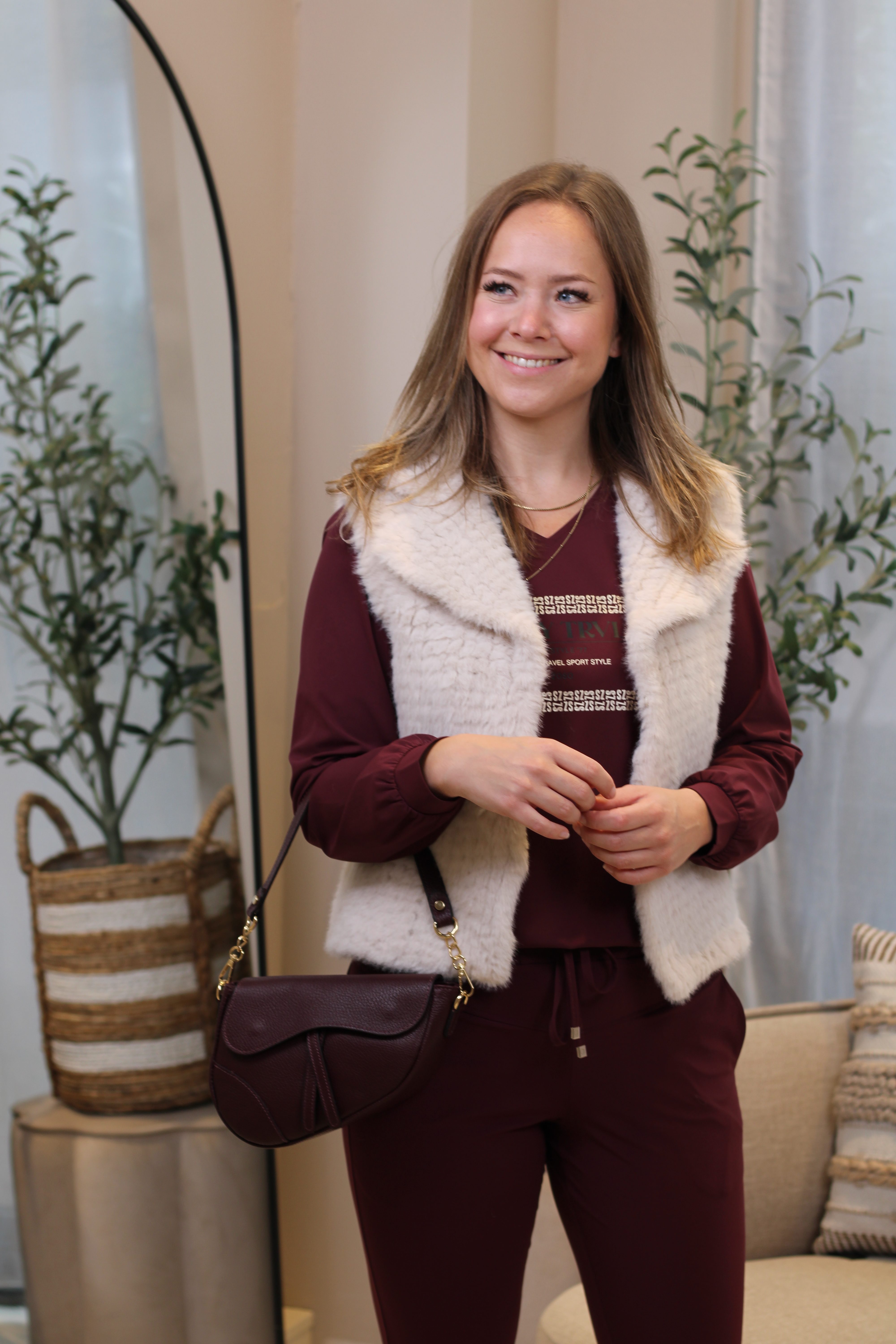 Rino & Pelle - Keasha Faux Fur Waistcoat - Birch