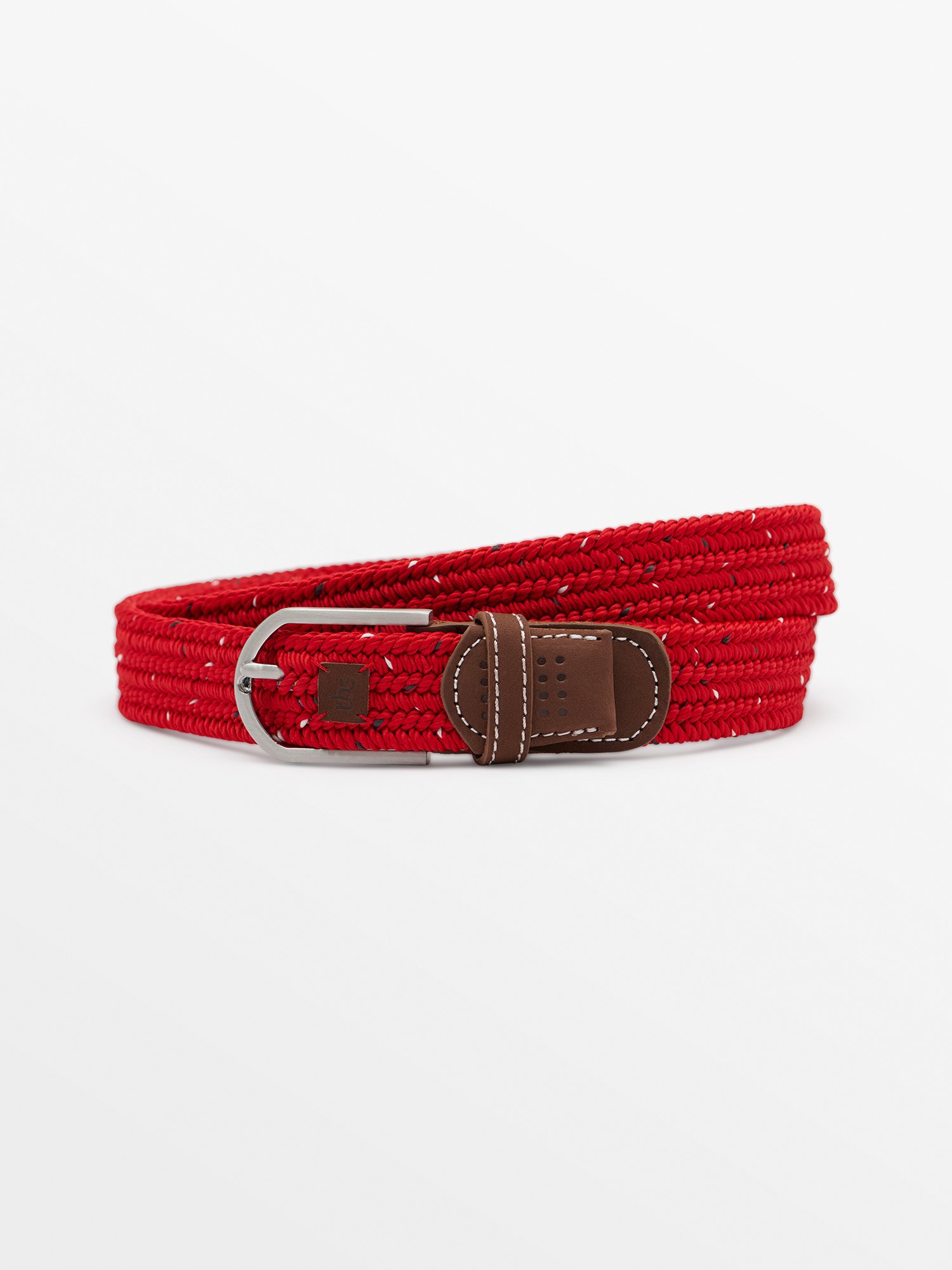Ceinture Homme Tressée Elastique Rouge