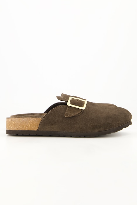 Leder-Mules, echtes Veloursleder, anatomisches Fußbett, Weite H
