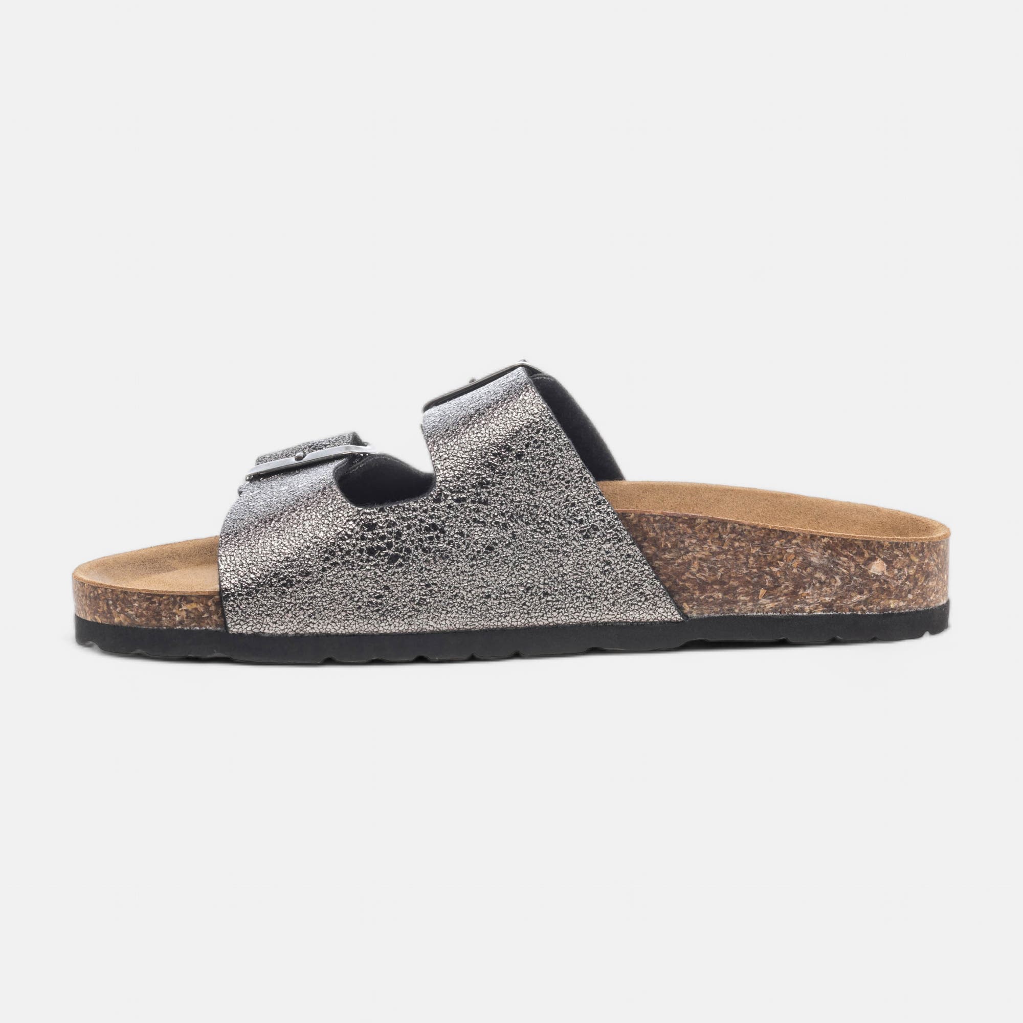 Mules semelle liège Femme plomb