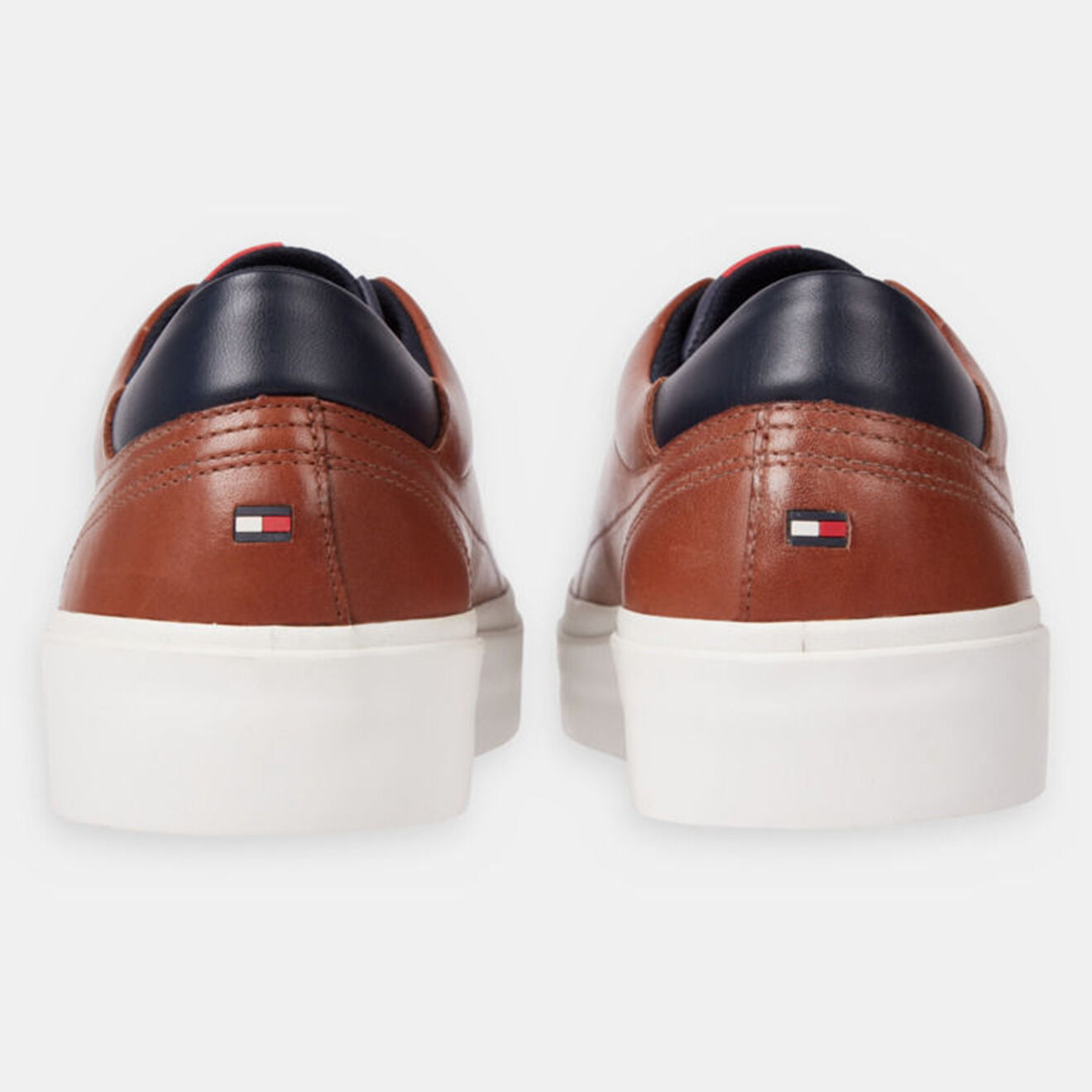 Tommy Hilfiger Baskets en Cuir Vulc Prem cognac