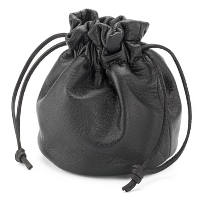 Schmuckbeutel Rindleder, Schwarz