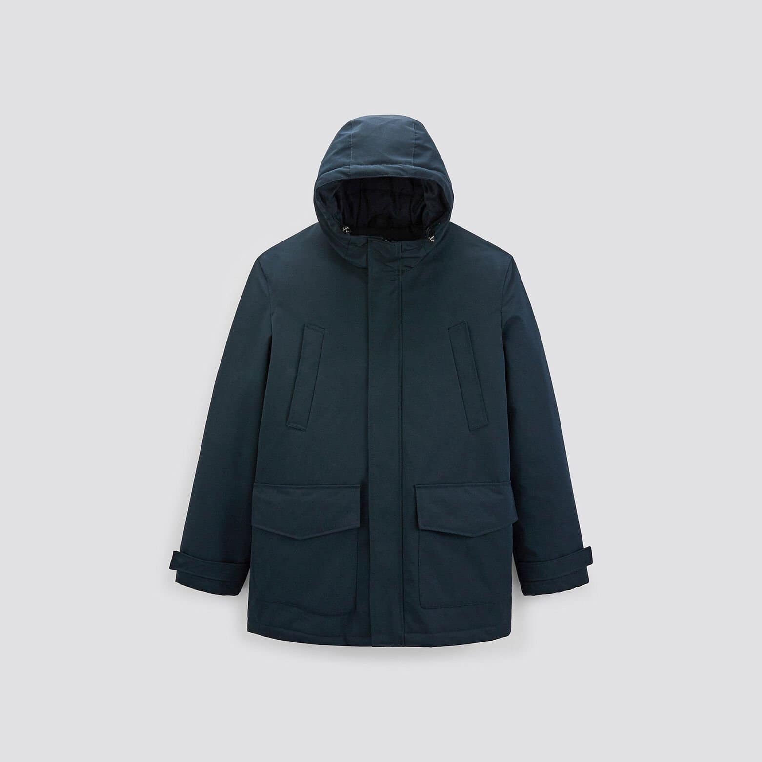 Parka courte à capuche Bleu foncé