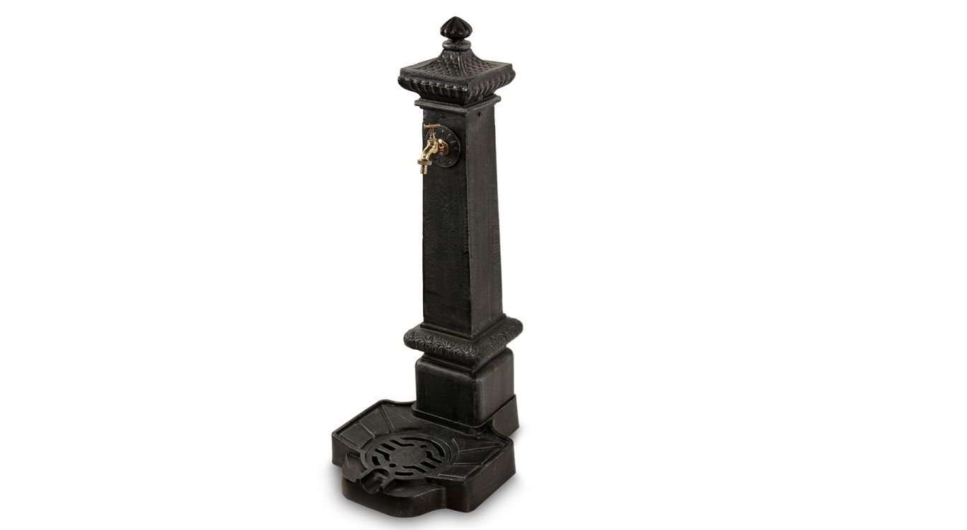 Fontaine de jardin aluminium gris 38x47x99cm