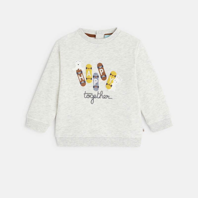 Sweat à message rainbow blanc bébé garçon Blanc