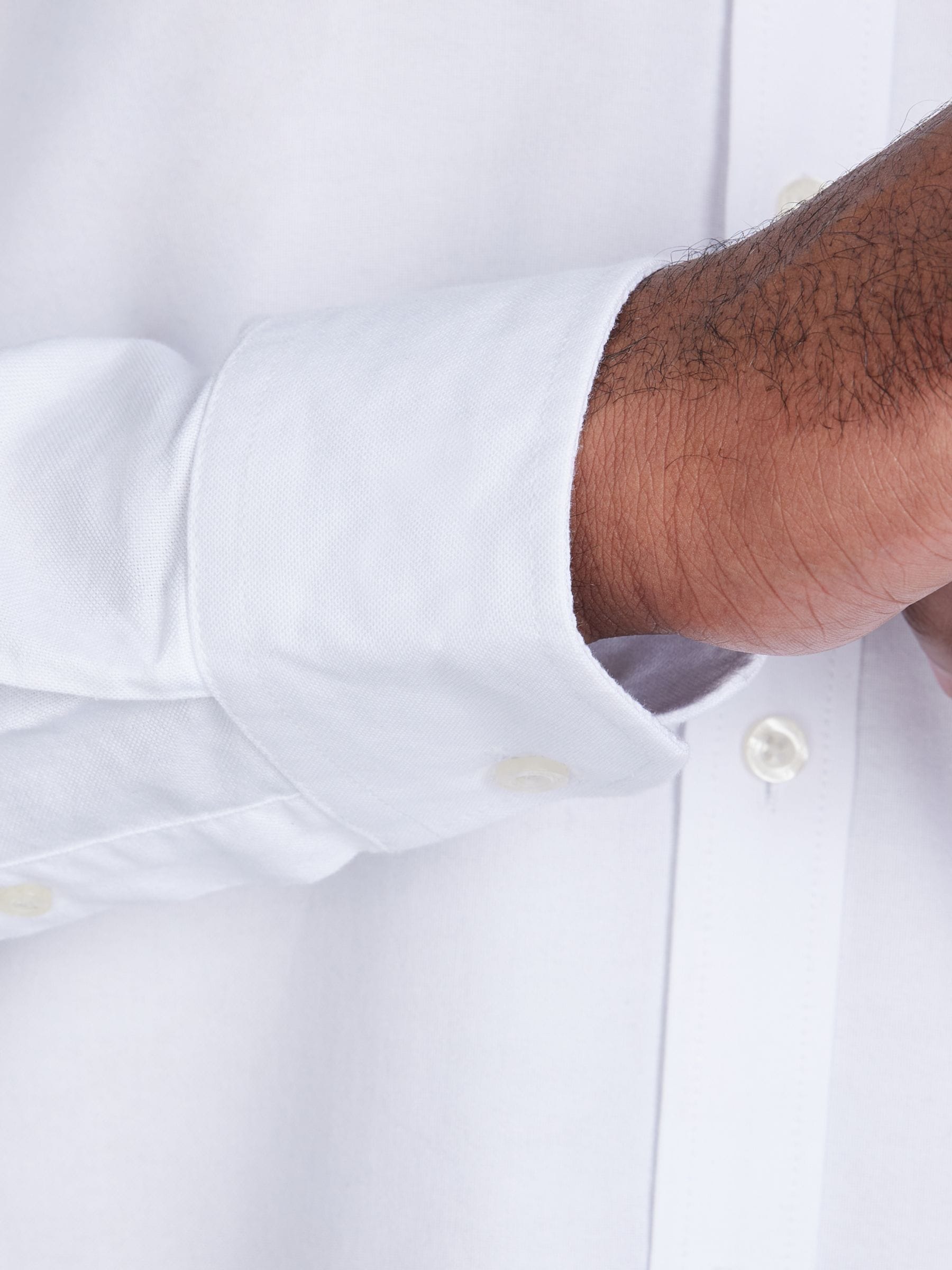 Wit - Raging Bull Long Sleeve Classic 100% Cotton Oxford White Shirt
