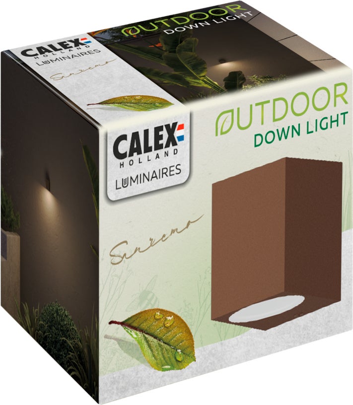 Calex wandlamp Sanremo roest 6,8 x 8,1 x 9,2 cm