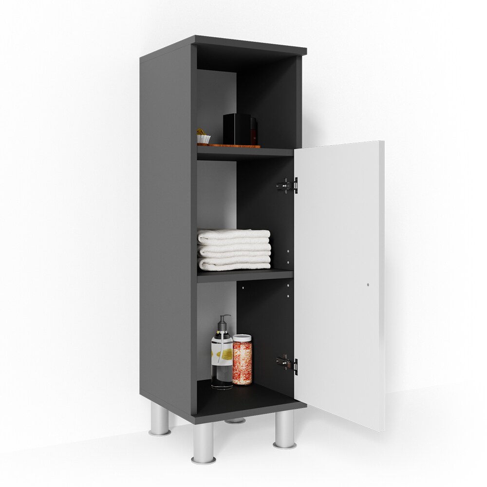 VICCO Midischrank FYNN 95 x 30 cm Anthrazit Weiß - Badezimmerschrank Badschrank Schrank Badregal