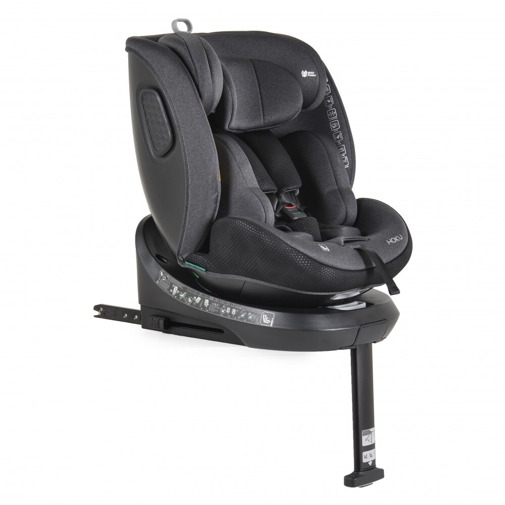 Cangaroo Kindersitz Hoku i-Size (40-150cm) Gruppe 0+/1/2/3, Isofix, Stützfuß schwarz