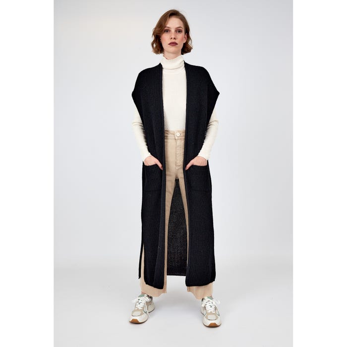 Veritas-Mouwloze gebreide cardigan