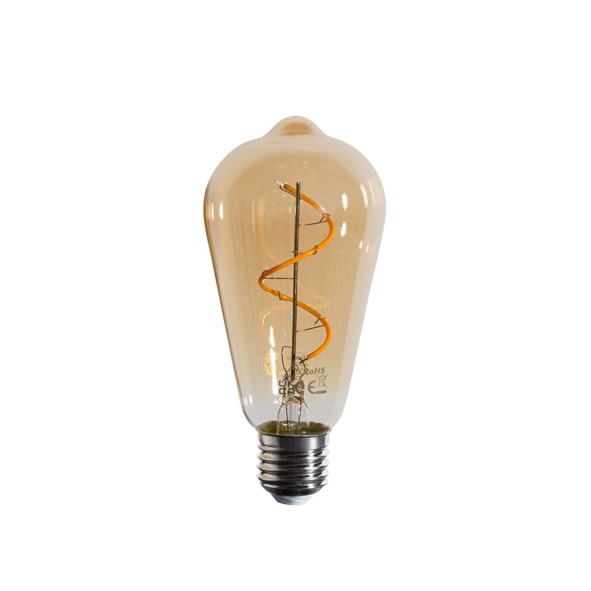 E27 dimbare LED lamp spiraal filament ST64 goud 4W 270 lm 2100K