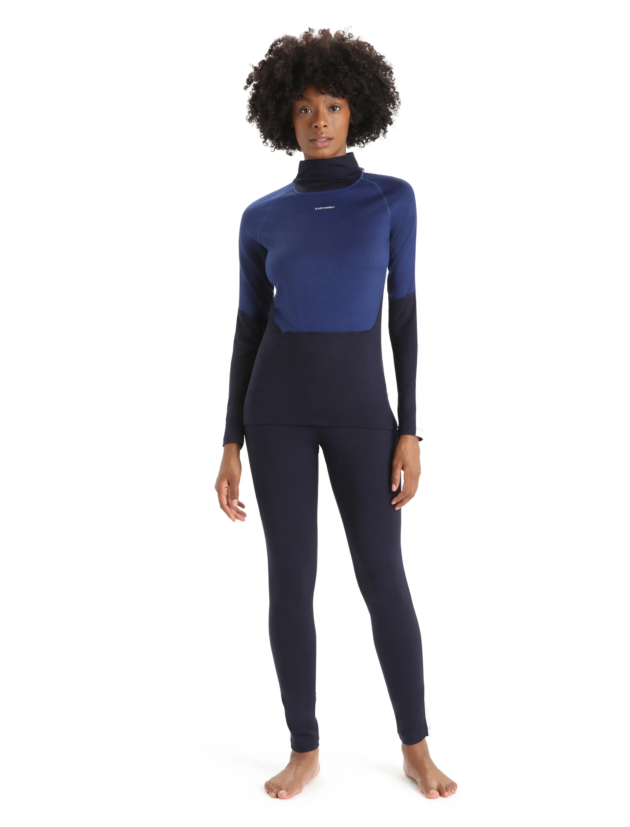 Icebreaker Women's 200 Sonebula Leggings Midnight Navy/Snow/Core Black