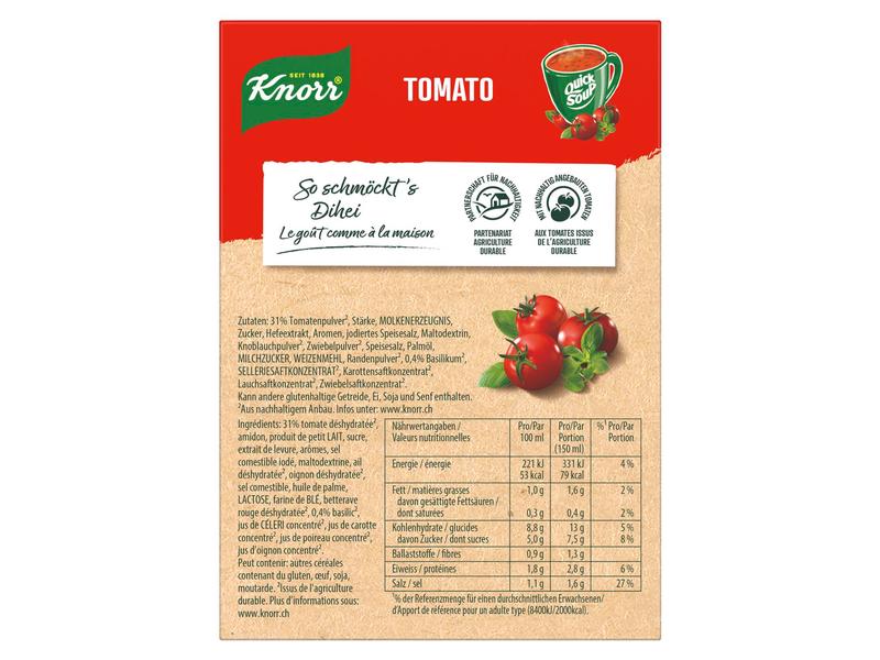 Knorr Quick Soup Tomato 3 Portionen Aromatische Tomatensuppe