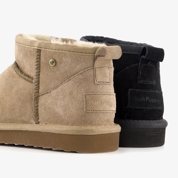 Hush Puppies gevoerde suede dames enkellaarsjes