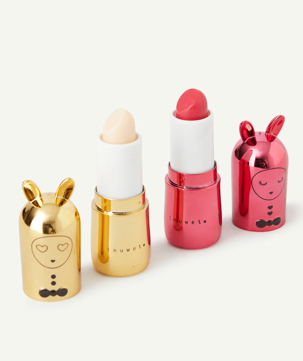 INUWETCOFFRET DUO BAUME À LÈVRES HYDRATANTS ÉTOILE MÉTAL CHEESECACKE ET POMME D'AMOUR VEGAN