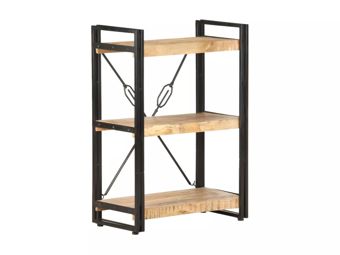 Bibliothèque à 3 niveaux 60x30x80 cm Bois de manguier massif