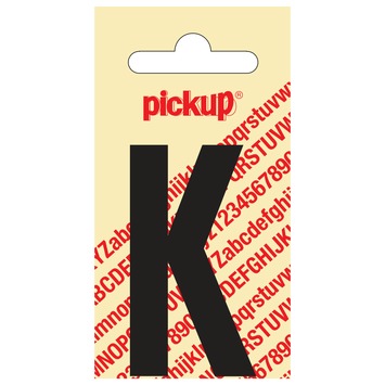 Pickup plakletter K zwart mat 60 mm