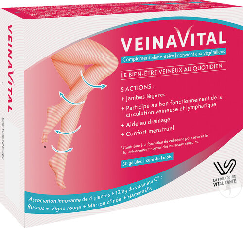 VeinaVital Le Bien Être Veineux Au Quotidien Complément Alimentaire 30 Gélules