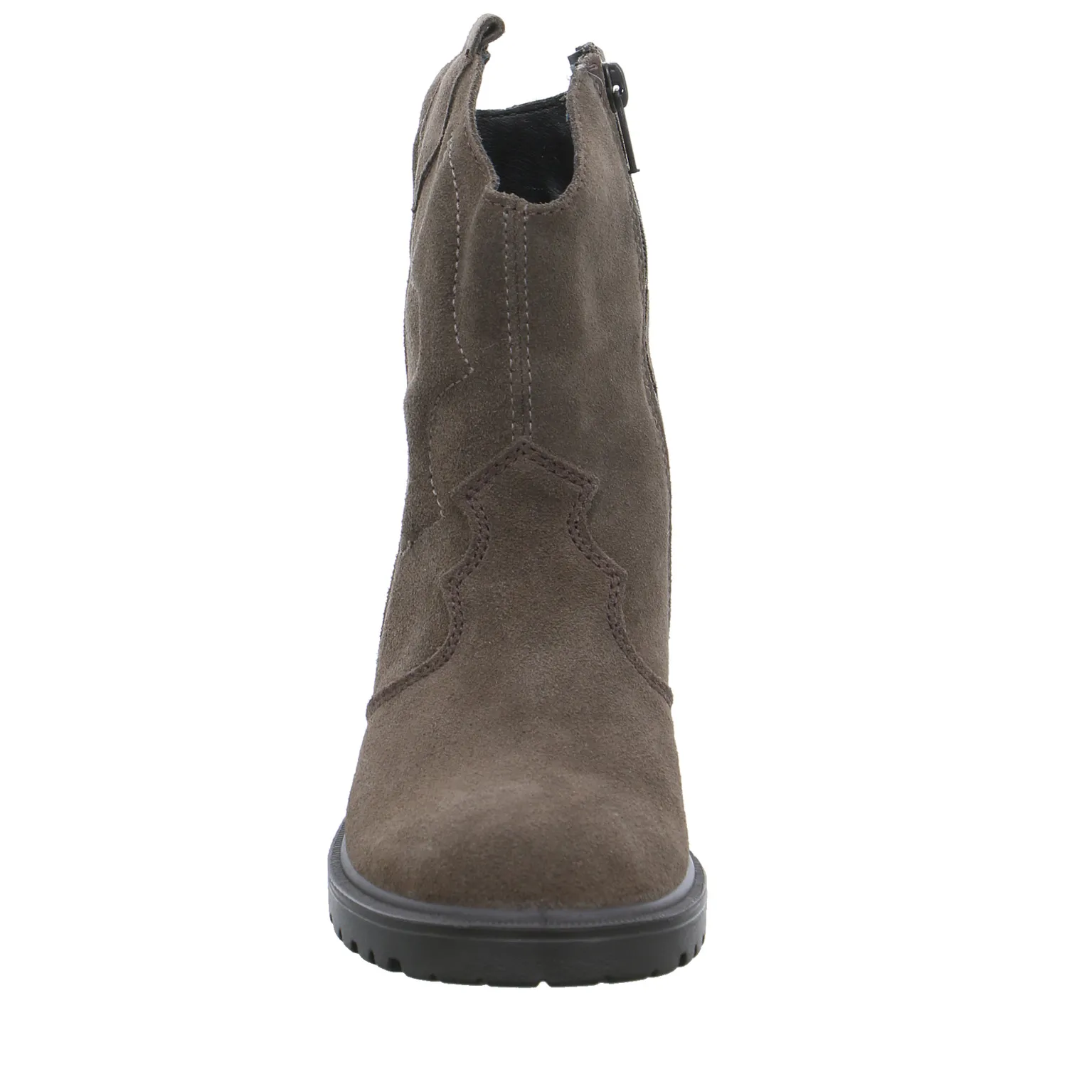 SCHUHENGEL Mädchen-Winter-Bottine Taupe Leder  Stiefelette