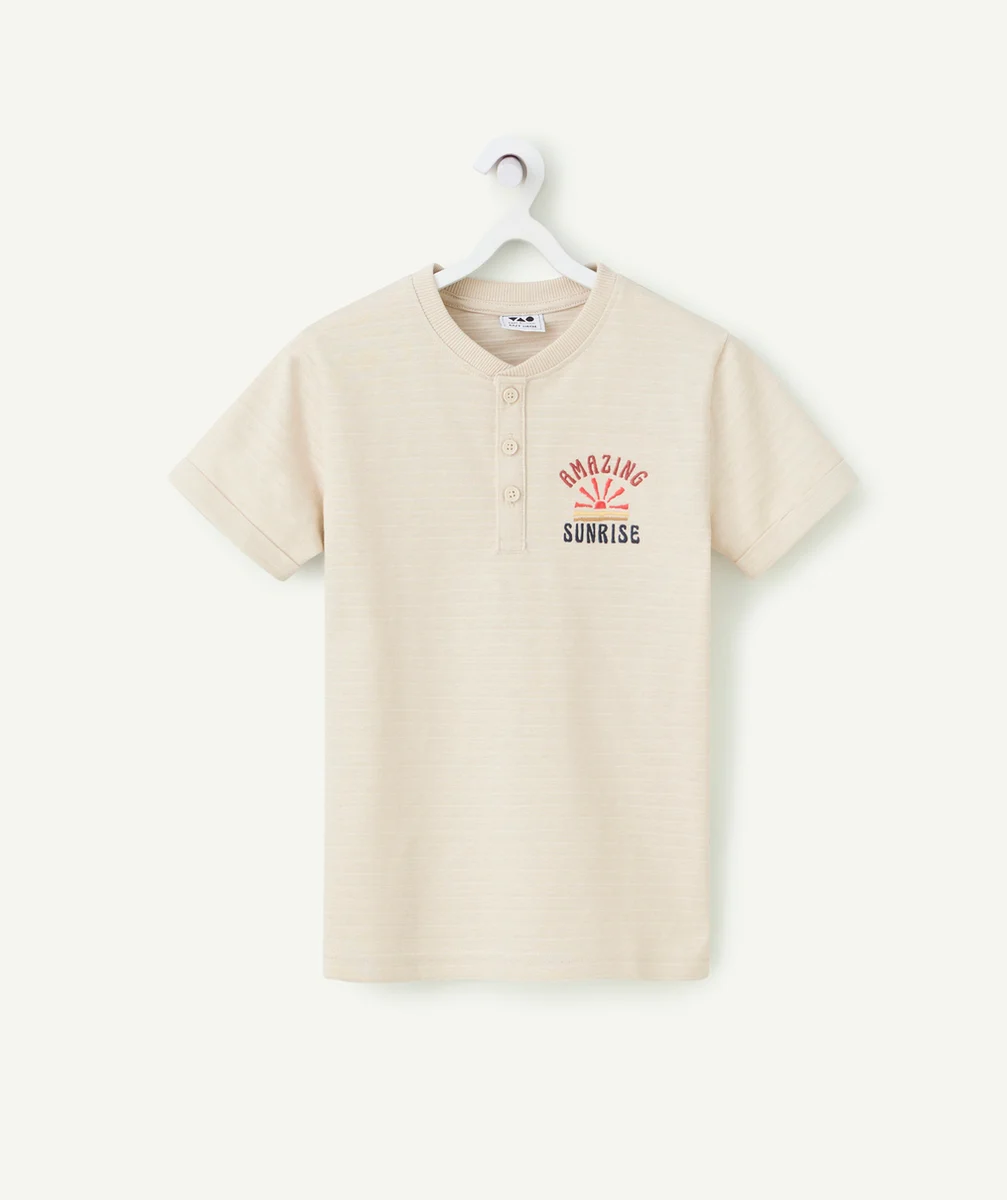 t-shirt manches courtes garçon en coton bio motif sunrise
