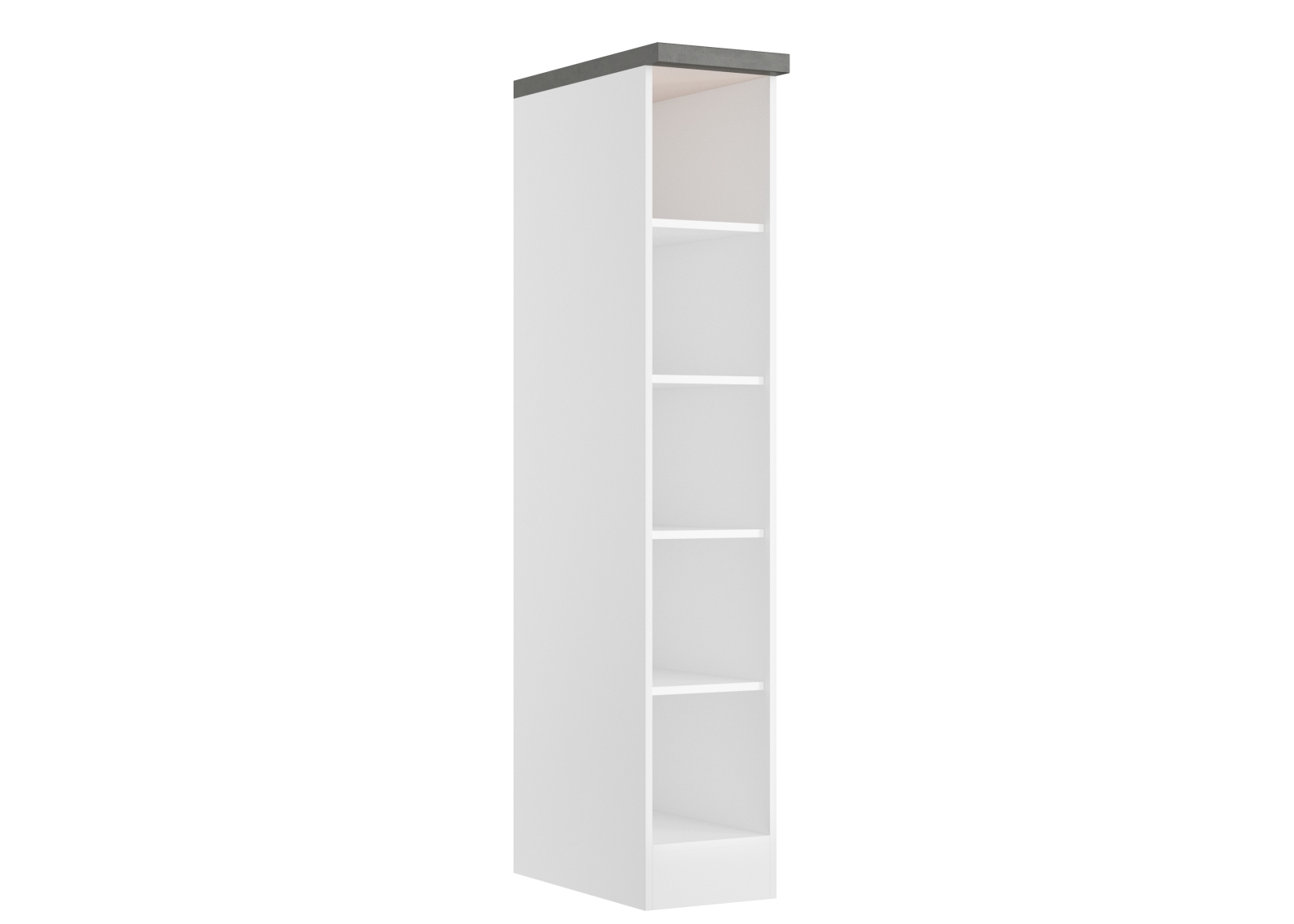 Küchenregal MONZA - weiß Hochglanz - Beton-Optik