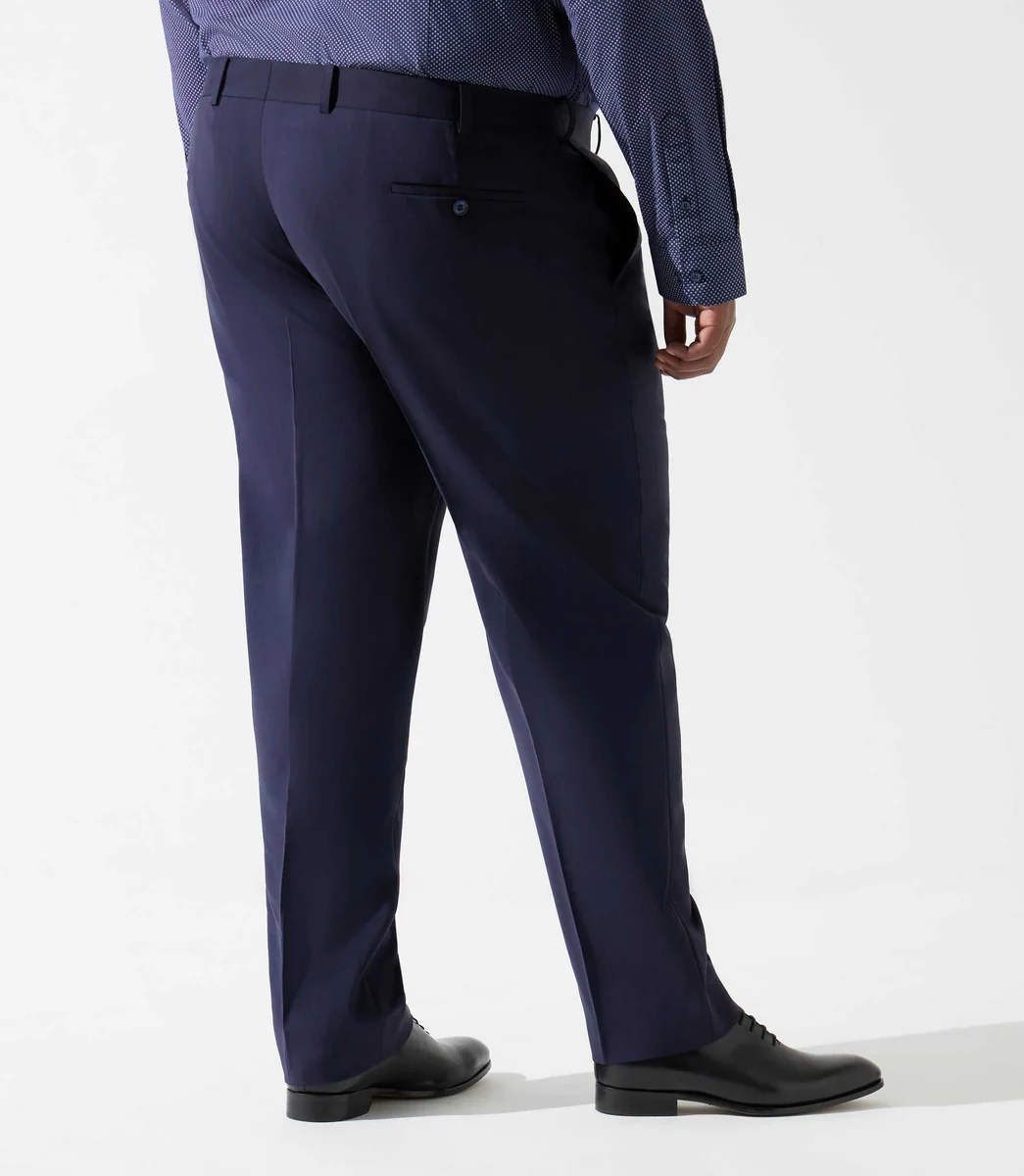 Pantalon ville en laine bleu marine FLATTEURBT