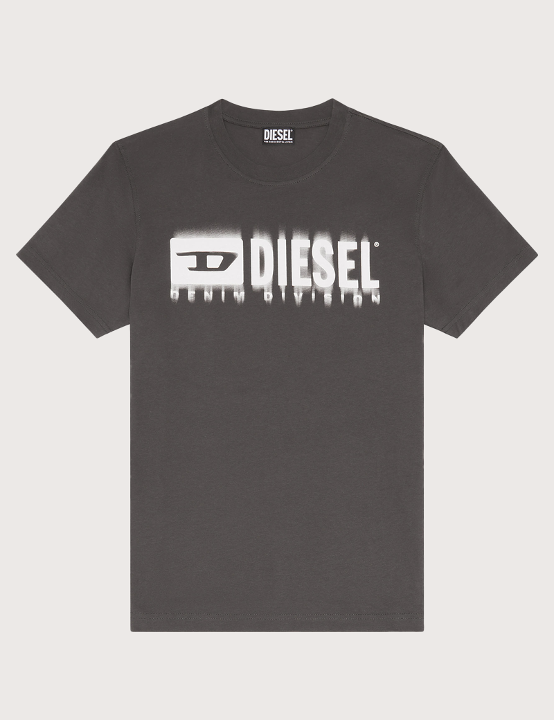 DIESEL T-SHIRT HOMME DIEGOR MANCHES COURTES LOGO DIESEL DÉGRADÉ ANTHRACITE