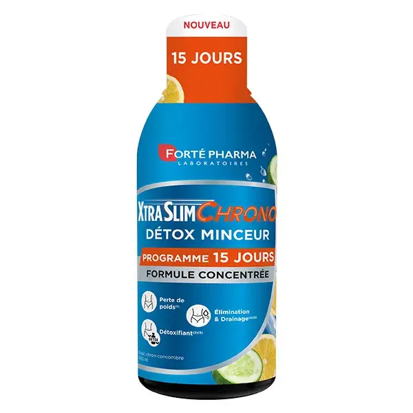 Forté Pharma XtraSlim Chrono Detox Emagrecedor Drenante Limão e Pepino 450 ml