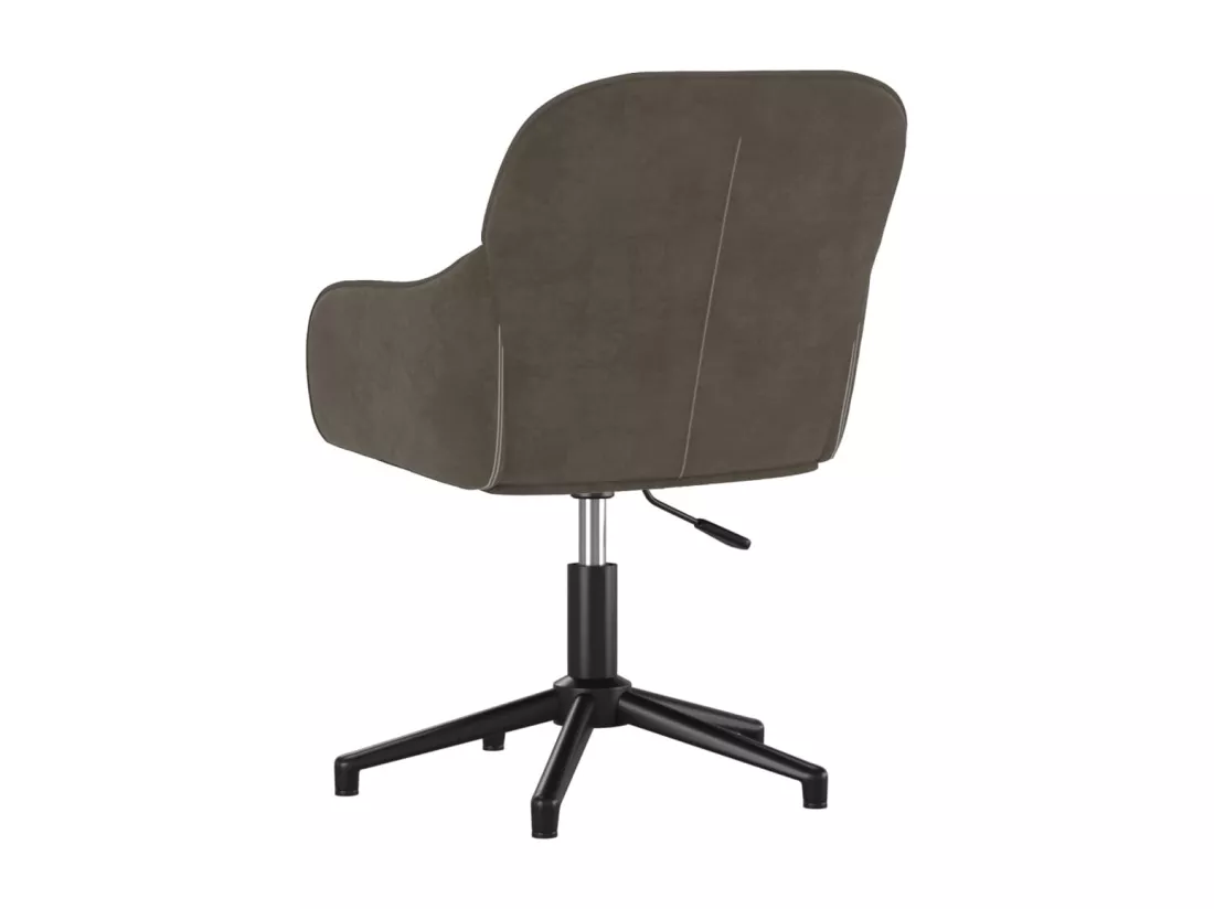 Chaise pivotante de bureau Gris foncé Velours