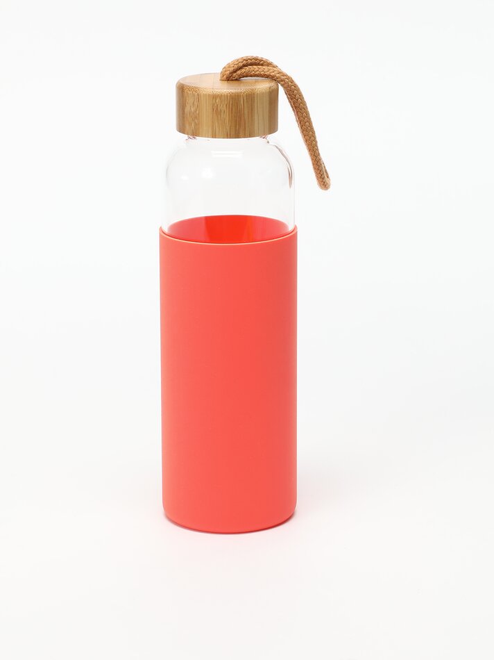 Frasco de 550ml com silicone - Coral