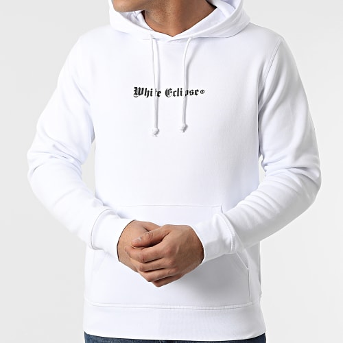 Sweat Capuche Eclipse Red Spray Blanc Noir
