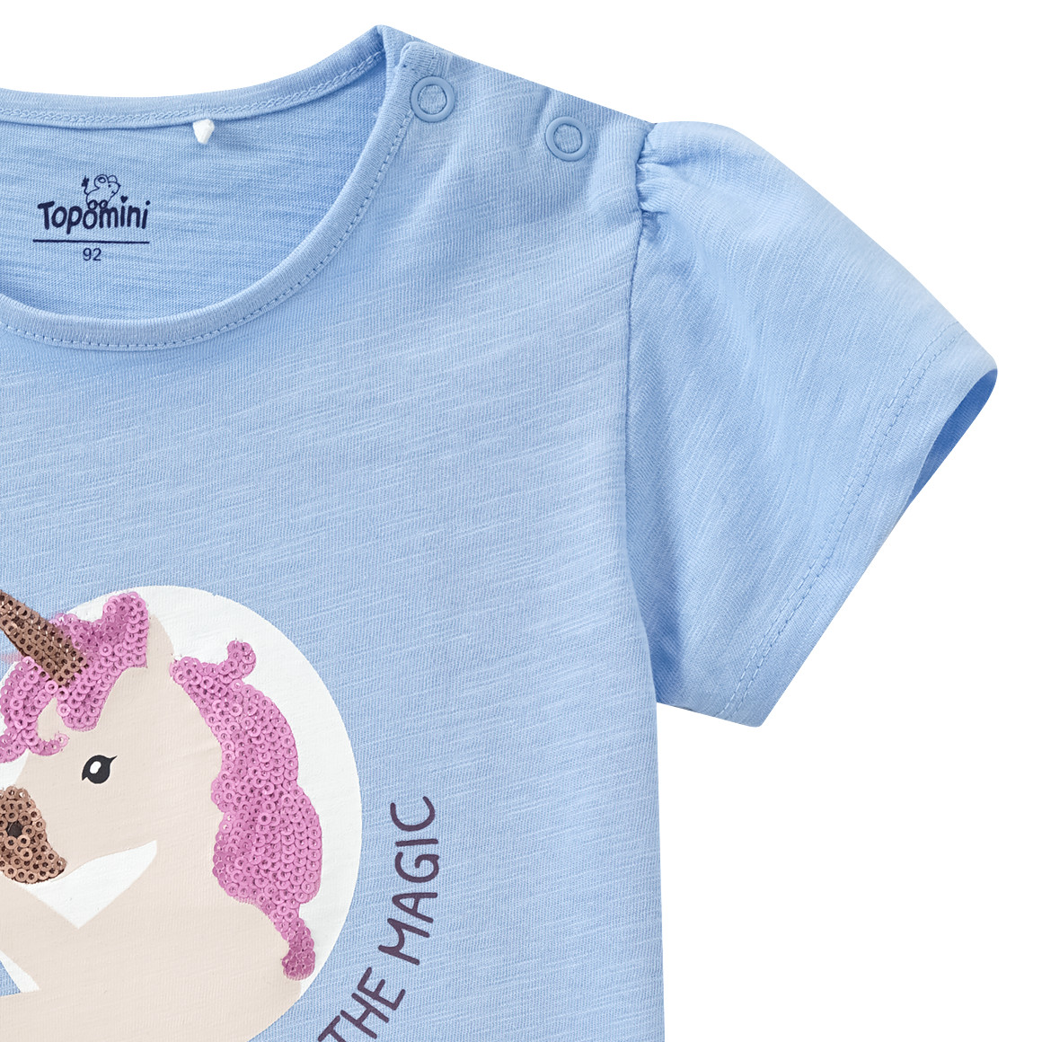 Topomini Baby T-Shirt mit Pailletten hellblau