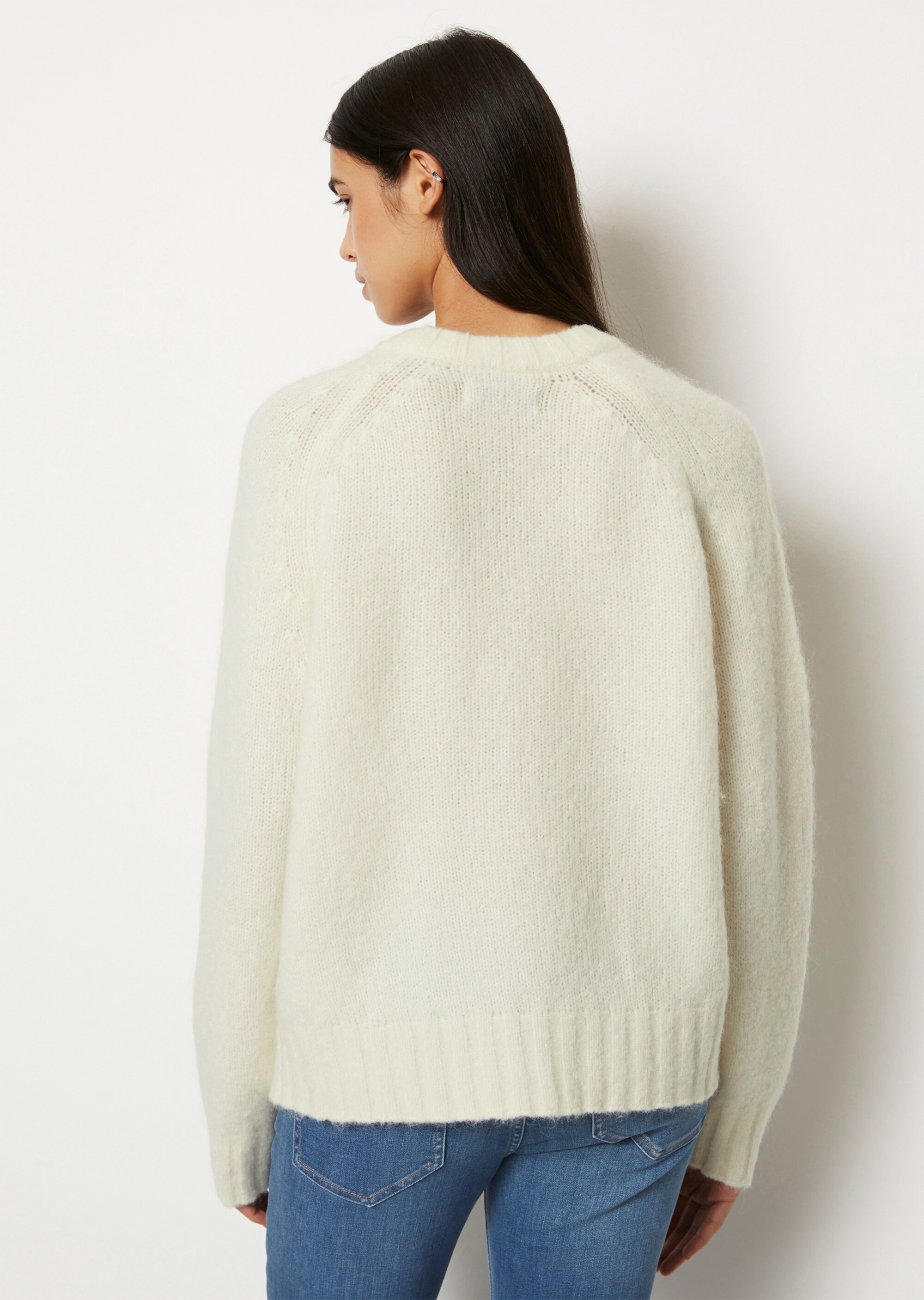 Softer Strickpullover realxed aus Schurwolle-Mohairwolle-Mix