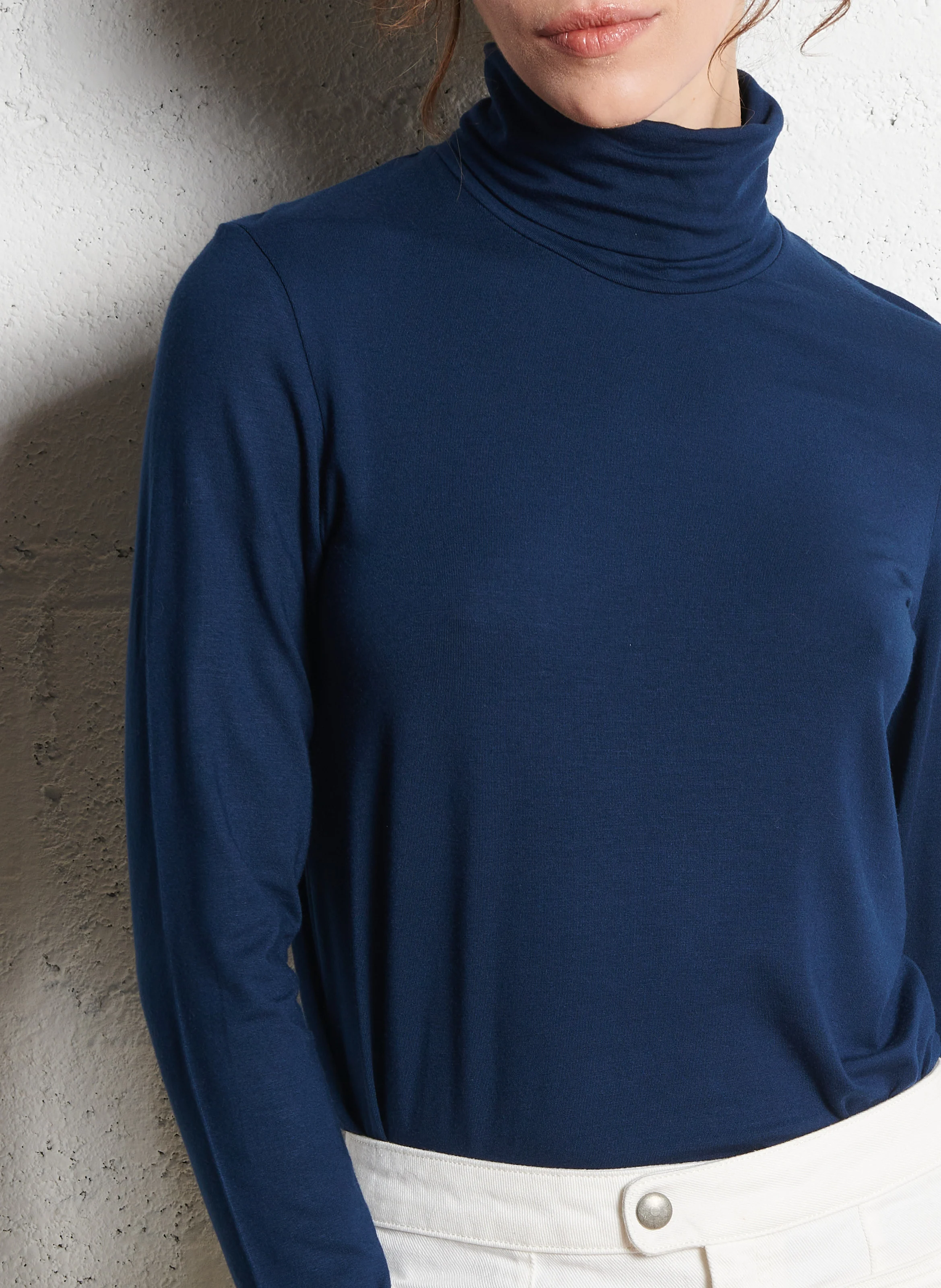 ELWIRE - Sous-pull col roulé droit | Bleu